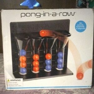 Pong-in-a-Row Game with Orange and Blue Balls